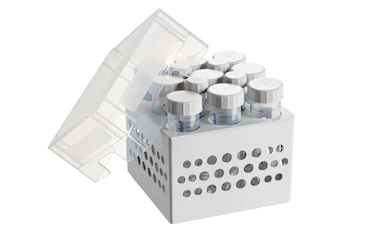 艾本德儲(chǔ)存盒 3 × 3, 可放置 9  個(gè) 50  mL 試管和 4  個(gè) 15  mL 試管，2  件，高 127  mm，5  英寸，聚丙烯材料，可耐受最低 -86  °C，高溫高壓滅菌，帶蓋子